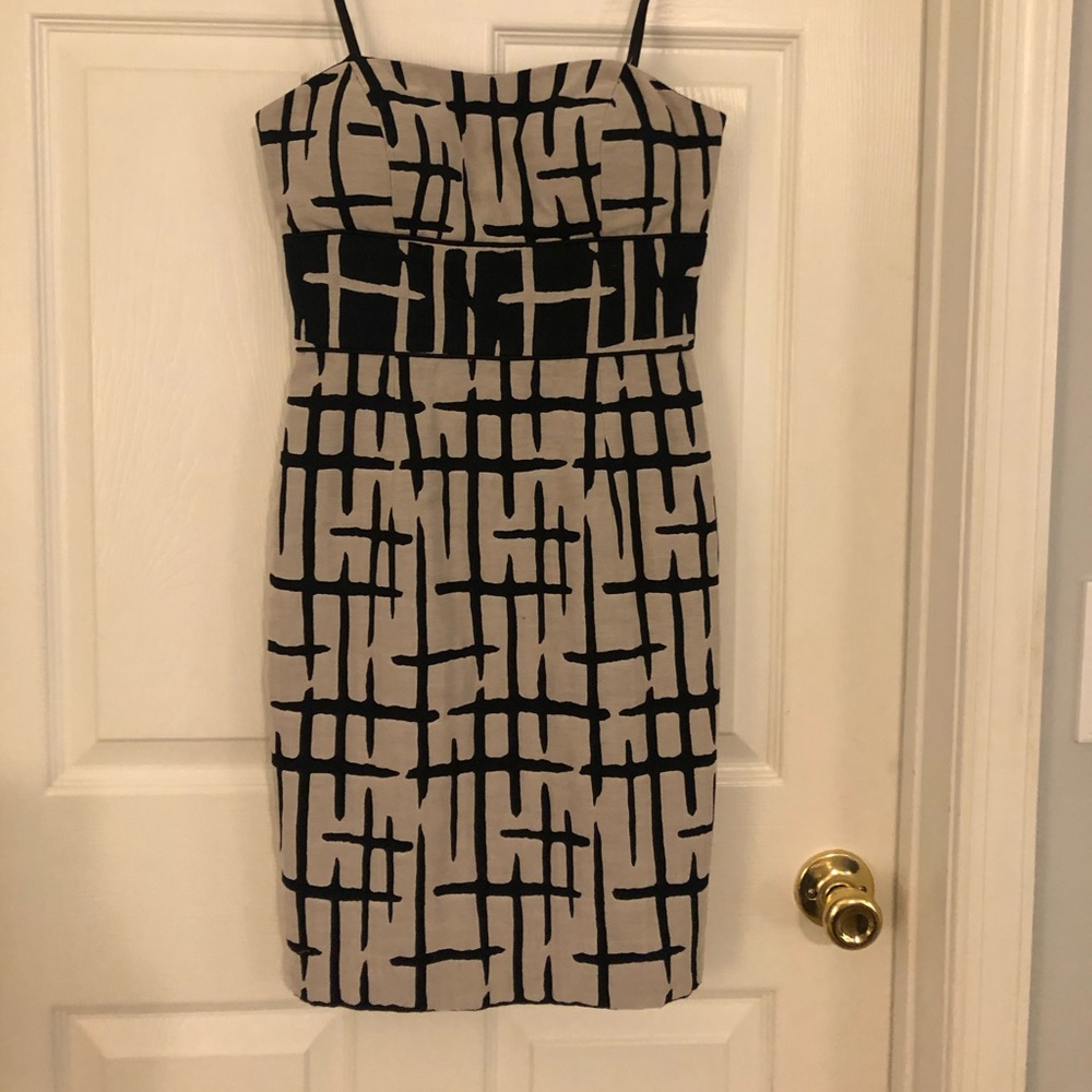 Max and Cleo Black and Tan print mini dress